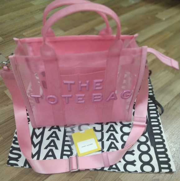 Marc Jacobs Tote Bag Pink Tote Bag In Very E.U.C With Dustbag Medium Size - Picture 3 of 16